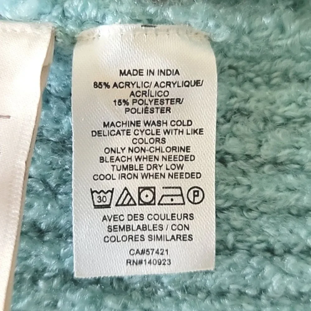LOFT Outlet Light Turquoise Fuzzy Winter Scarf